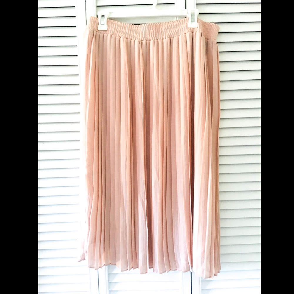 Who What Wear Blush Pink Pleat Skirt Large Target